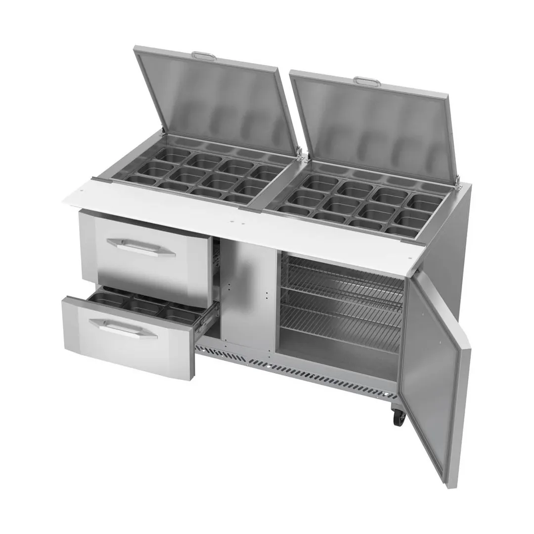 Victory VSPD60HC-24B-2 60" Mega Top Sandwich/Salad Prep Table w/ 2 Drawers & 1 Door, 24 Pans