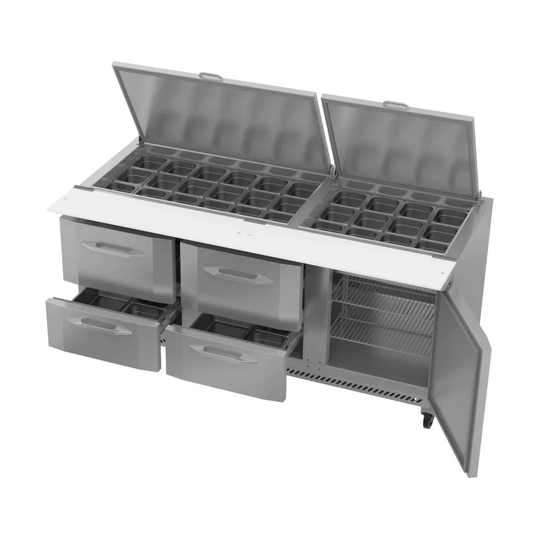 Victory VSPD72HC-30B-4 72" Mega Top Sandwich/Salad Prep Table w/ 4 Drawers & 1 Door, 30 Pans