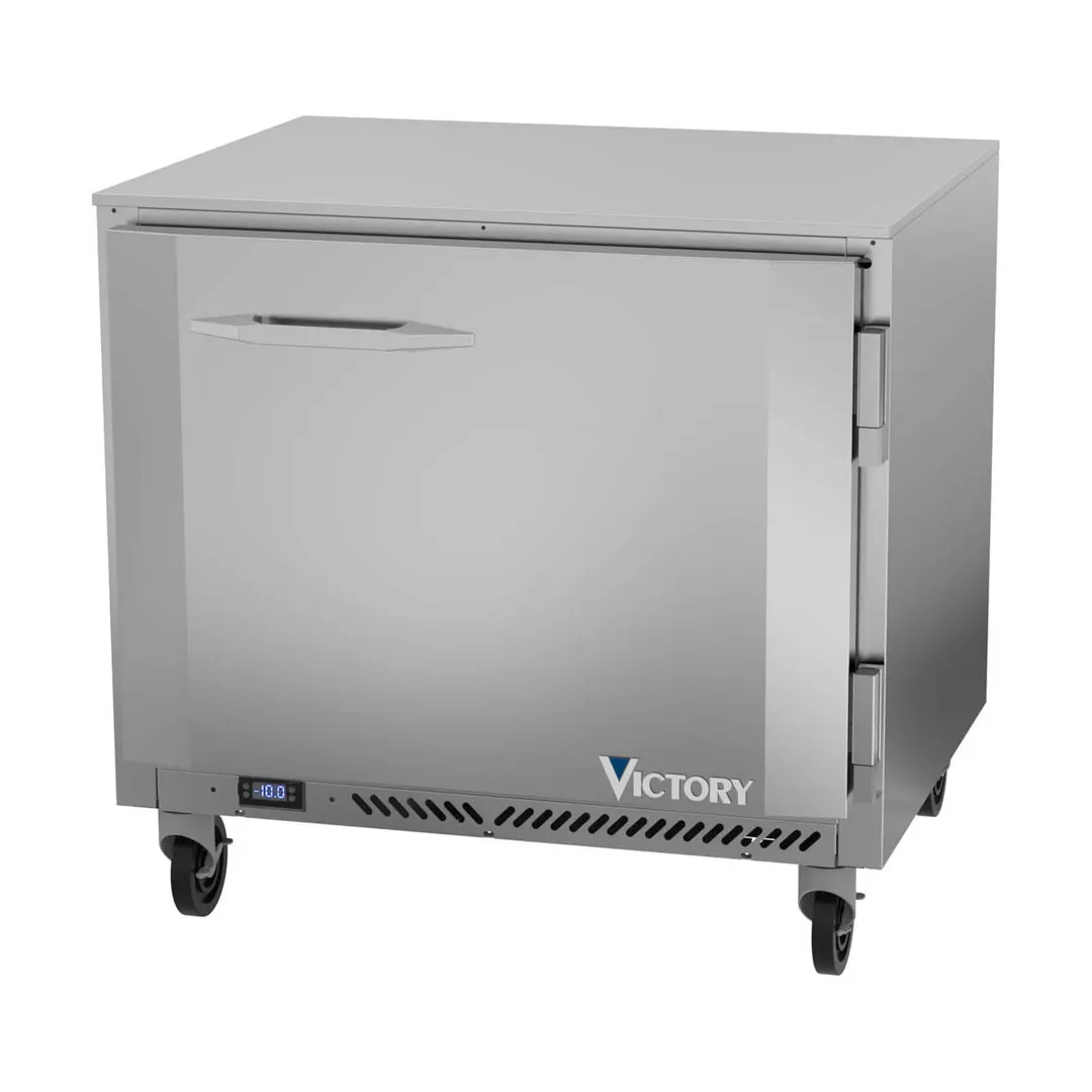 Victory VUF36HC 36" 1-Door Undercounter Freezer, Stainless Steel Exterior, 8.69 cu. ft.