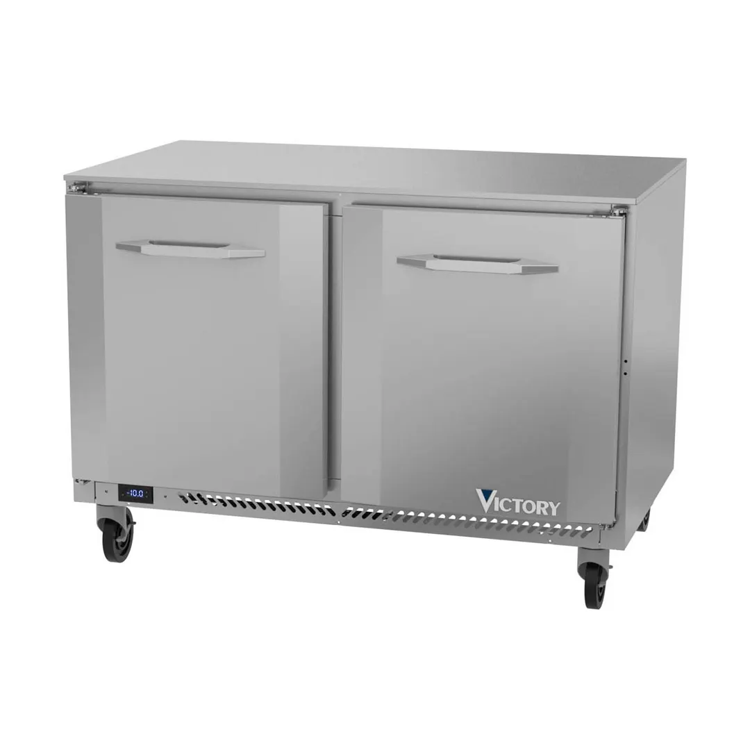 Victory VUF48HC 48" 2-Door Undercounter Freezer, Stainless Steel Exterior, 11 cu. ft.