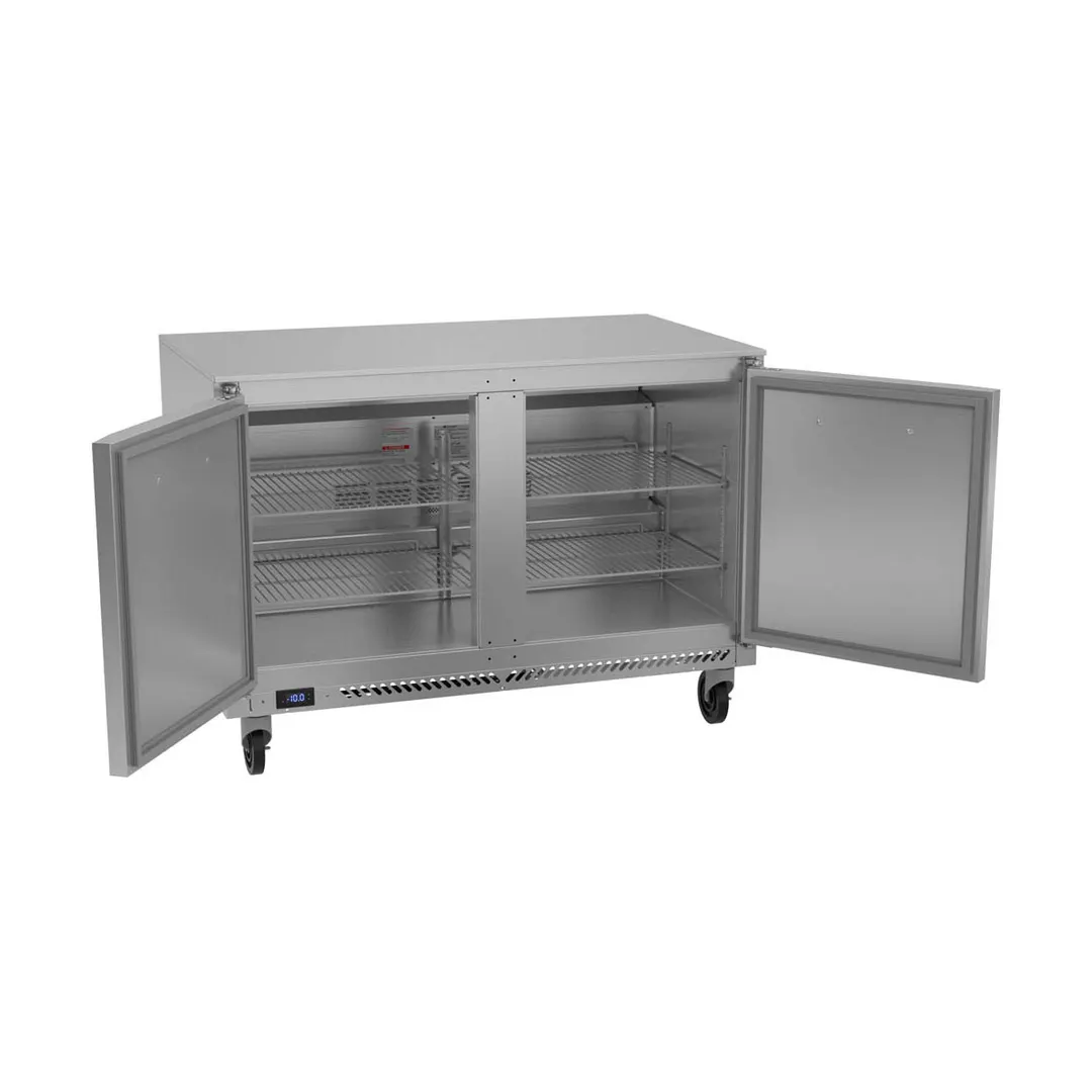 Victory VUF48HC 48" 2-Door Undercounter Freezer, Stainless Steel Exterior, 11 cu. ft.