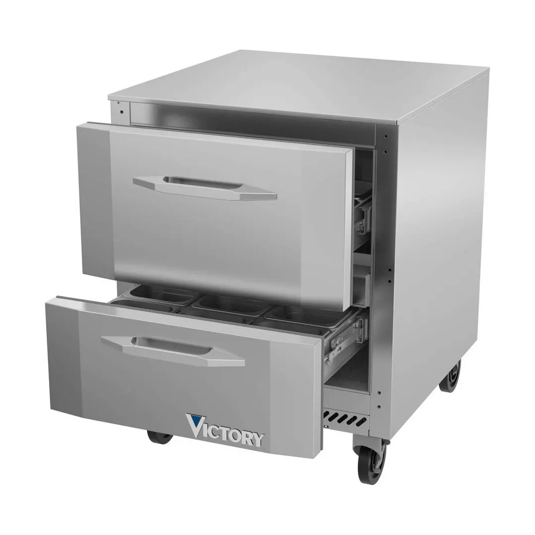 Victory VUFD27HC-2 27" 1-Section Undercounter Freezer w/ 2 Drawers, 6.15 cu. ft.