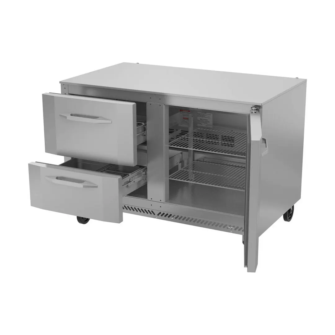 Victory VUFD48HC-2 48" 2-Section Undercounter Freezer w/ 2 Drawers & 1 Door, 11 cu. ft.