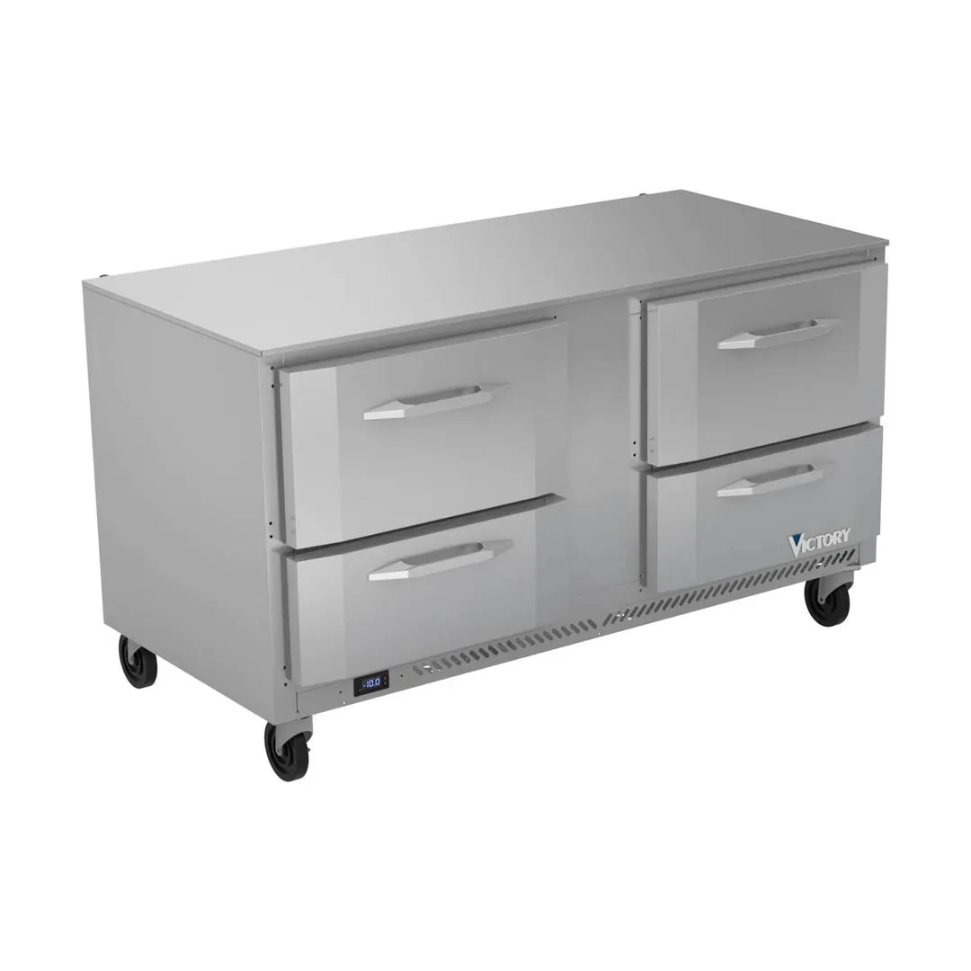 Victory VUFD60HC-4 60" 2-Section Undercounter Freezer w/ 4 Drawers, 14.4 cu. ft.