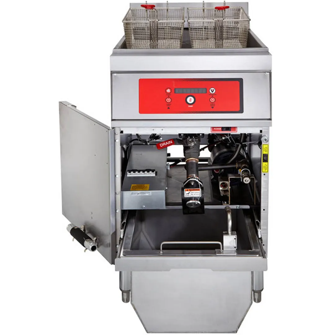 Vulcan 1ER85DF Full Pot Floor Model Electric Fryer w/ 85-lb., Digital Controls, Twin Baskets