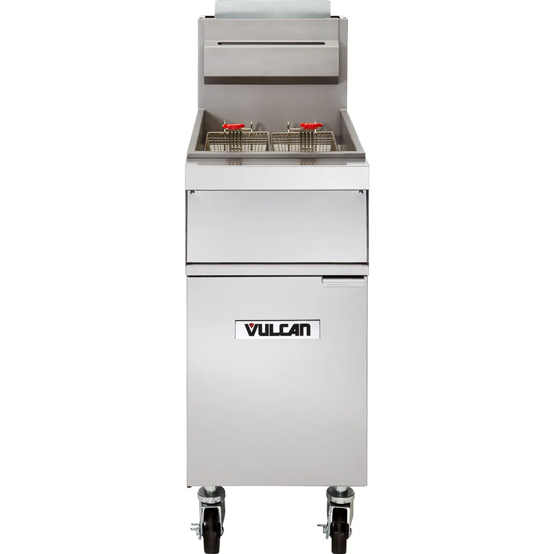 Vulcan 1GR35M-QS-PLATINUM 15" Quick Ship Floor Model Full Pot Gas Deep Fryer, 35-40 lbs, 90.000 BTU