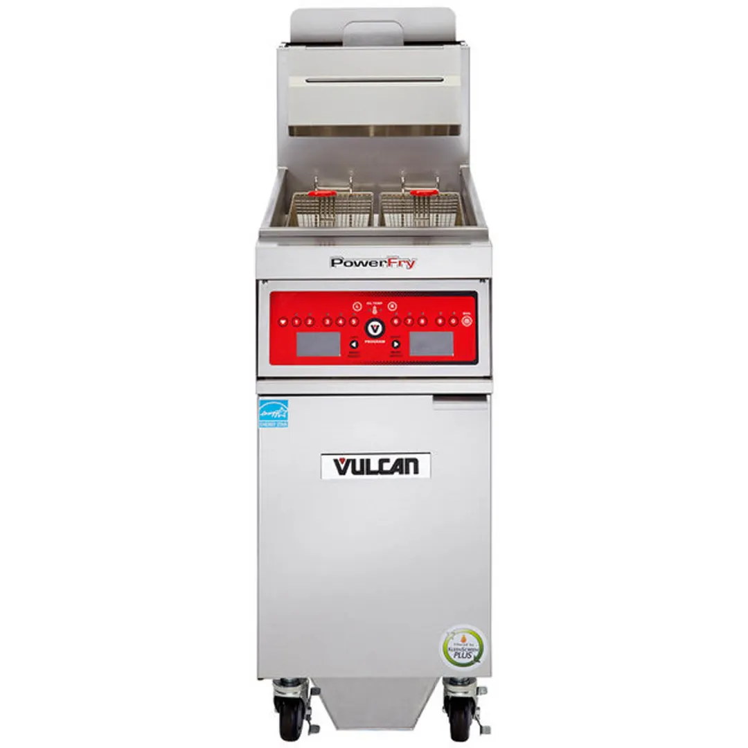 Vulcan 1TR45CF PowerFry3™ Full Pot Floor Model Gas Fryer w/ 50-lb Capacity, Built-In Filtration