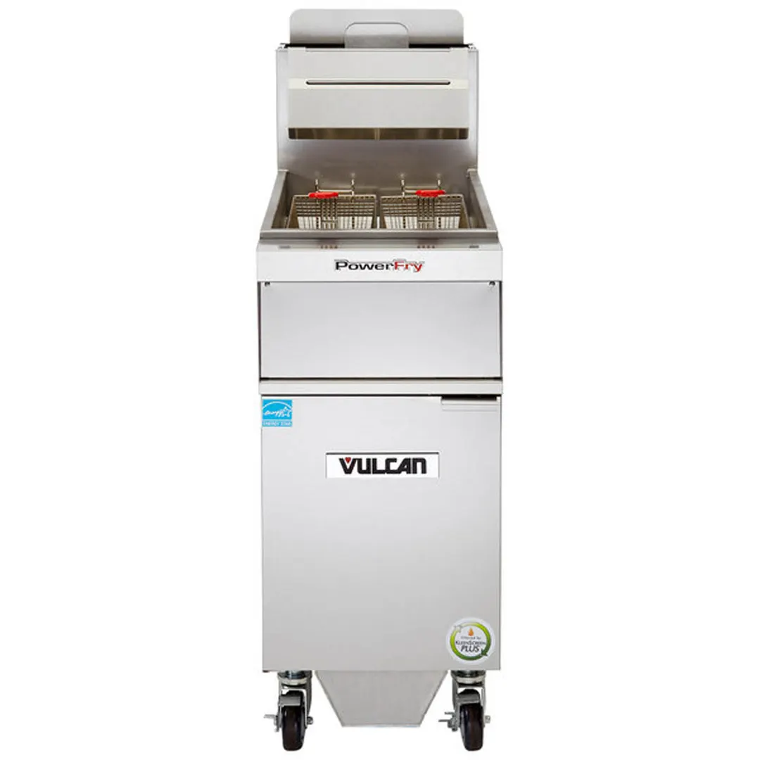 Vulcan 1TR65AF PowerFry3™ Full Pot Floor Model Gas Fryer w/ 70-lb Capacity, Built-In Filtration