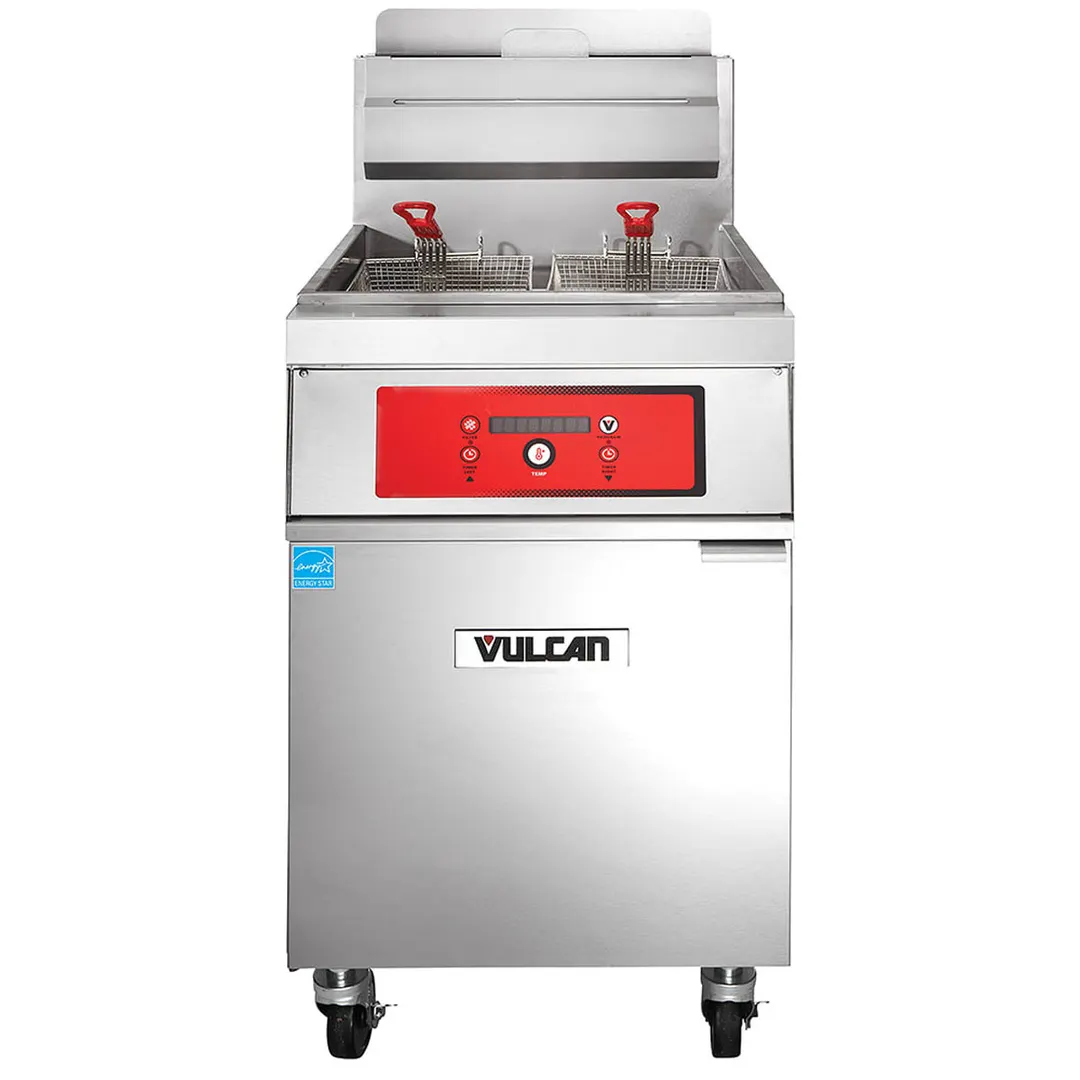 Vulcan 1VK65D 21" Floor Model Full Pot Gas Fryer, 70 lbs, 80.000 BTU
