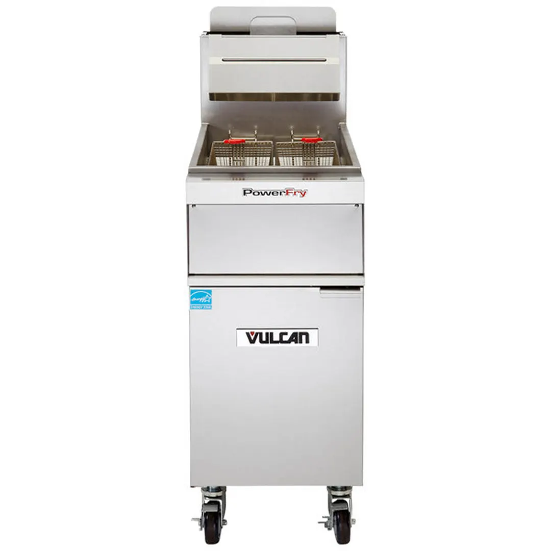 Vulcan 1VK85A 21" Floor Model Full Pot Gas Fryer, 90 lbs, 90.000 BTU