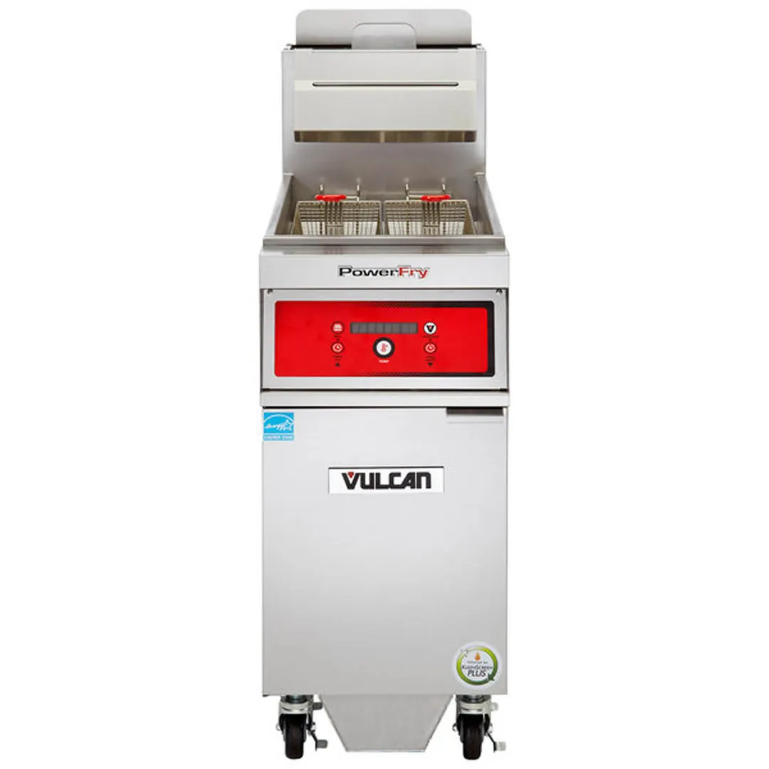 Vulcan 1VK85DF PowerFry5™ Full Pot Floor Model Gas Fryer w/ 90 lbs, Capacity, Built-In Filtration