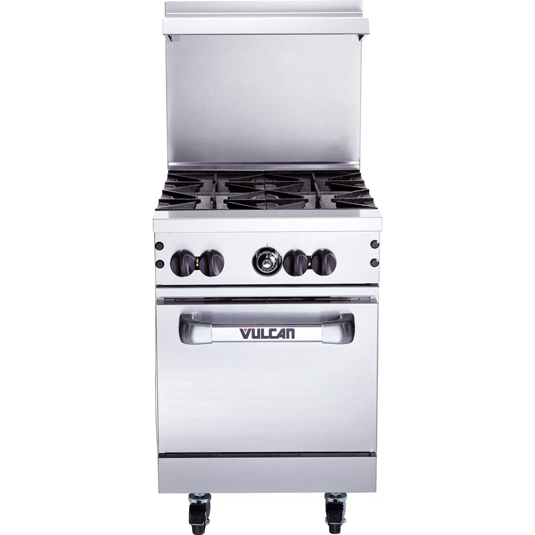 Vulcan 24S-4B 24" Gas Restaurant Range w/ (4) Open Burners, (1) Standard Oven, 143.000 BTU