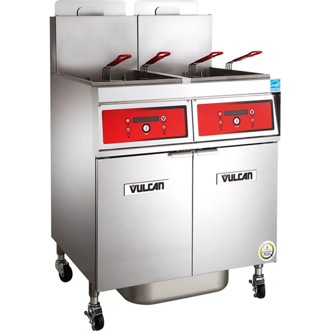 Vulcan 2TR45DF 31" Powerfry3™ Multiple Battery Gas Fryer w/ (2) 50-lb Frypots, Filtration System