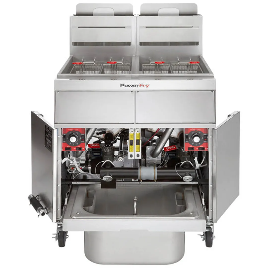 Vulcan 2VK45AF 31" Powerfry5™ Multiple Battery Gas Fryer w/ (2) 50-lb Frypots, Filtration System