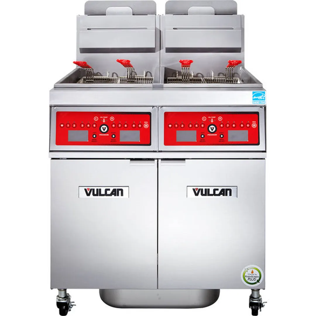 Vulcan 2VK45CF 31" Powerfry5™ Multiple Battery Gas Fryer w/ (2) 50-lb Frypots, Filtration System