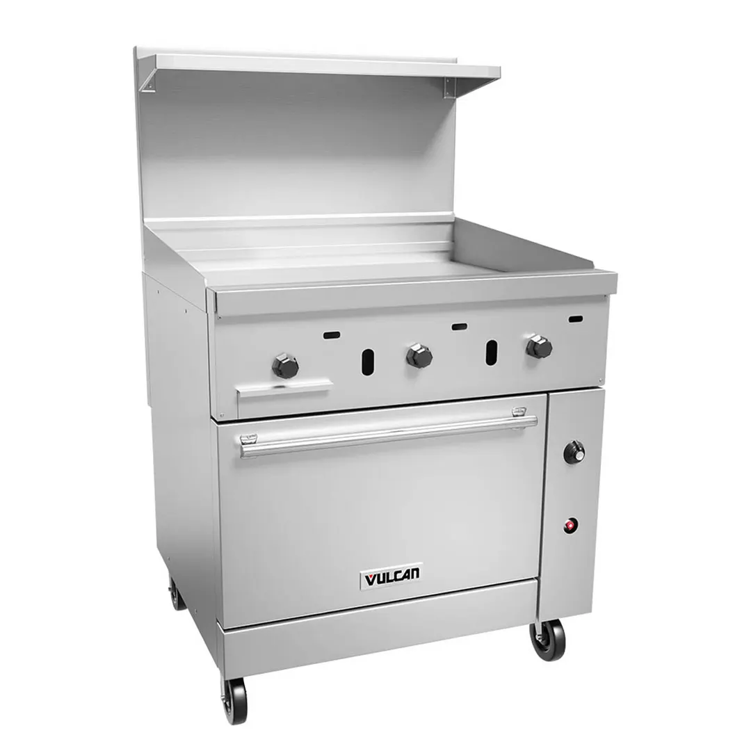 Vulcan 36C-36G 36" Gas Restaurant Range w/ 36" Full Griddle, (1) Convection Oven, 95.000 BTU