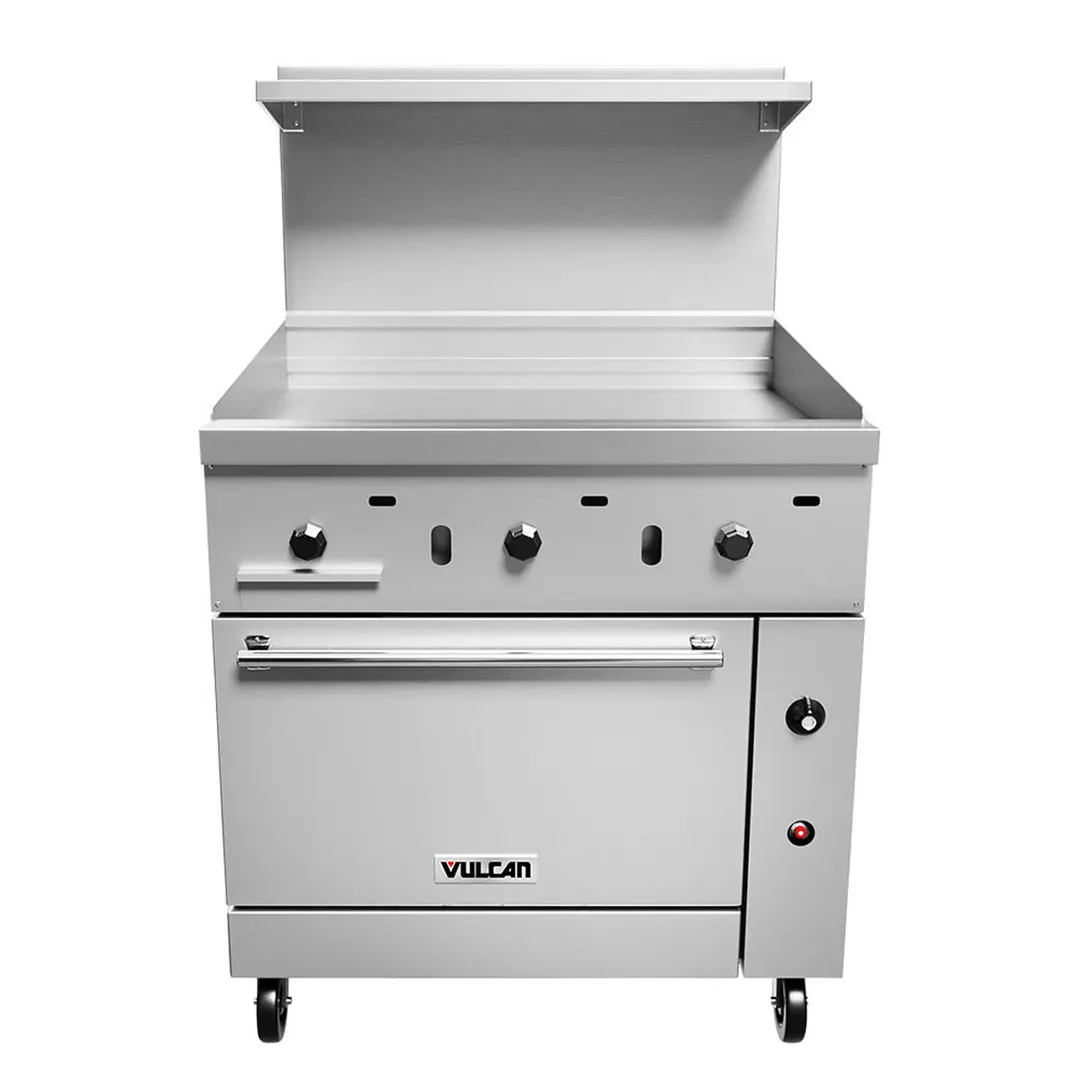 Vulcan 36C-36G 36" Gas Restaurant Range w/ 36" Full Griddle, (1) Convection Oven, 95.000 BTU