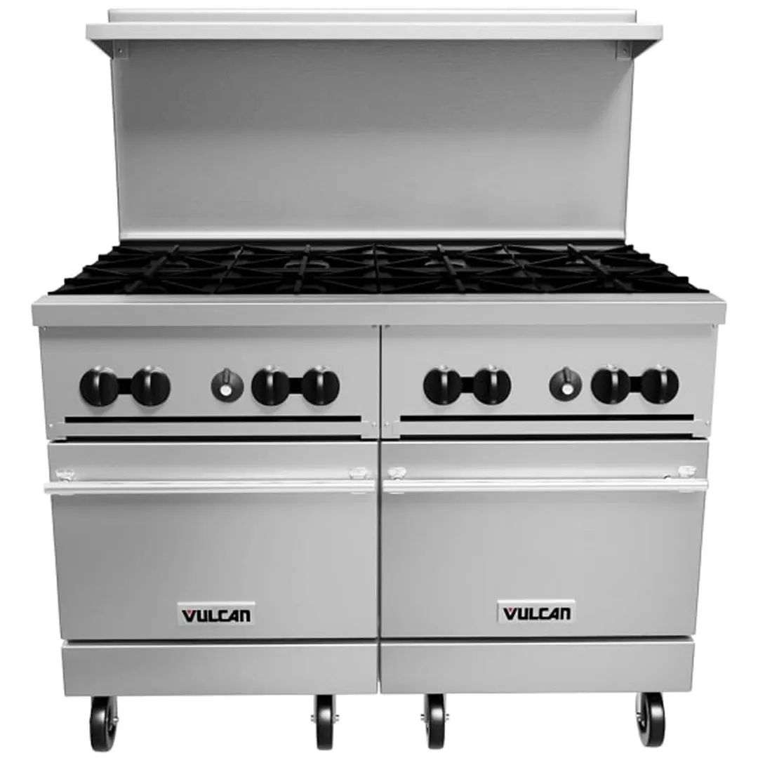 Vulcan 48SS-8B 48" Gas Restaurant Range w/ (8) Open Burners, (2) Standard Ovens, 286.000 BTU