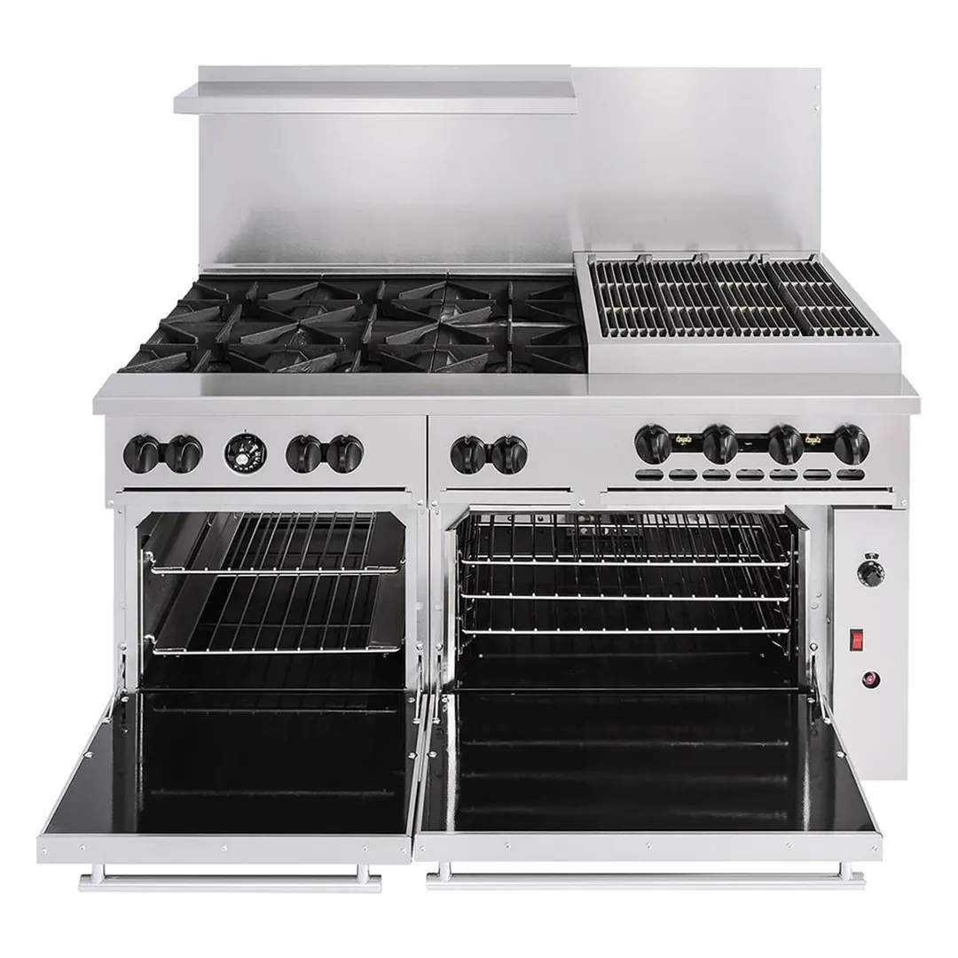 Vulcan 60SC-6B24GB 60" Gas Restaurant Range w/ (6) Open Burners, 24" Griddle/Broiler Right, (1) Standard Oven, (1) Convection Oven, 268.000 BTU