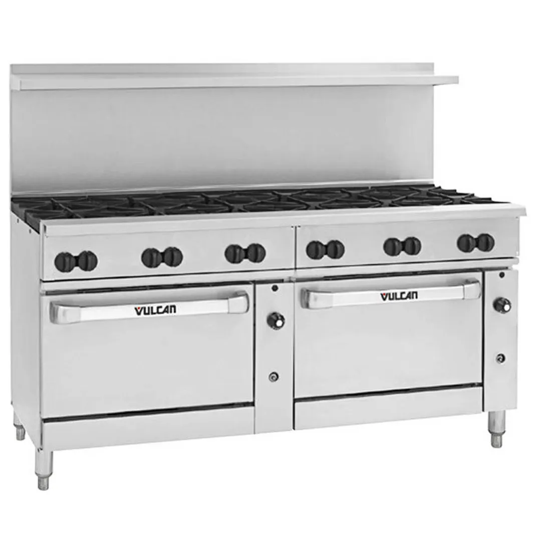 Vulcan 72RC-12B 72" Gas Restaurant Range w/ (12) Open Burners, (1) Refrigerated / Freezer Base, 395.000 BTU