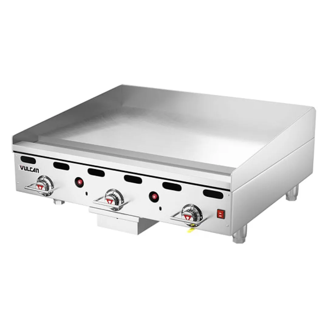 Vulcan 936RX-30 36" Countertop Gas Griddle, Snap-Action Thermostat, 30" Deep, 81.000 BTU