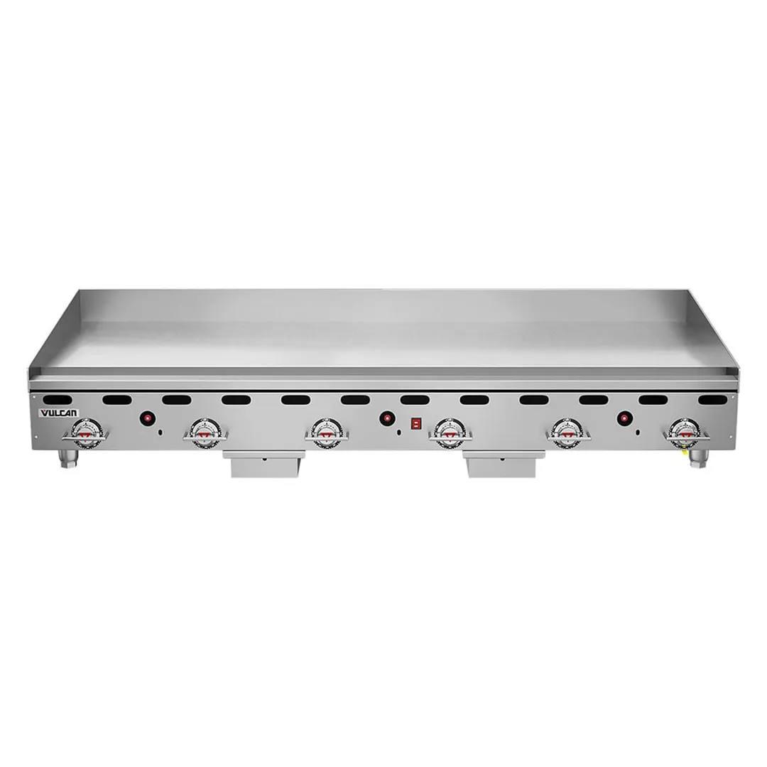 Vulcan 972RX 72" Countertop Gas Griddle, Snap-Action Thermostat, 24" Deep, 162.000 BTU