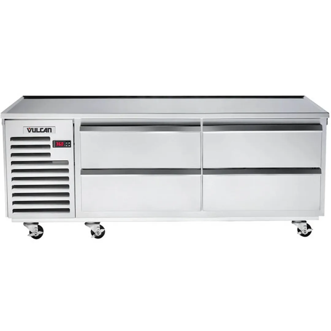 Vulcan ARS72 72" 4 Drawers Refrigerated Chef Base w/ Marine Edge Top, Self-Contained