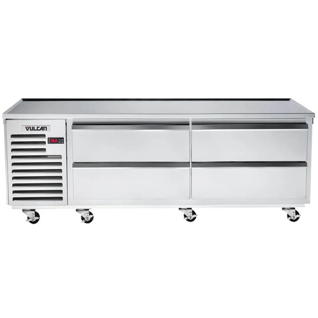Vulcan ARS84 84" 4 Drawers Refrigerated Chef Base w/ Marine Edge Top, Self-Contained
