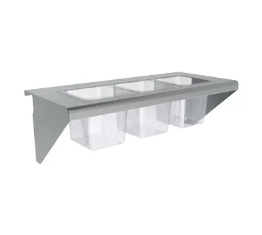 Vulcan CONRAIL-ACB25 Condiment Rail, (3) 1/6 Size Pans or (1) 1/3 Size Pan