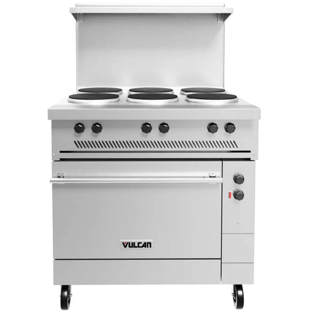 Vulcan EV36S-6FP240 Restaurant Range, Electric, 36", (6) 2.0 Kw French Hotplates