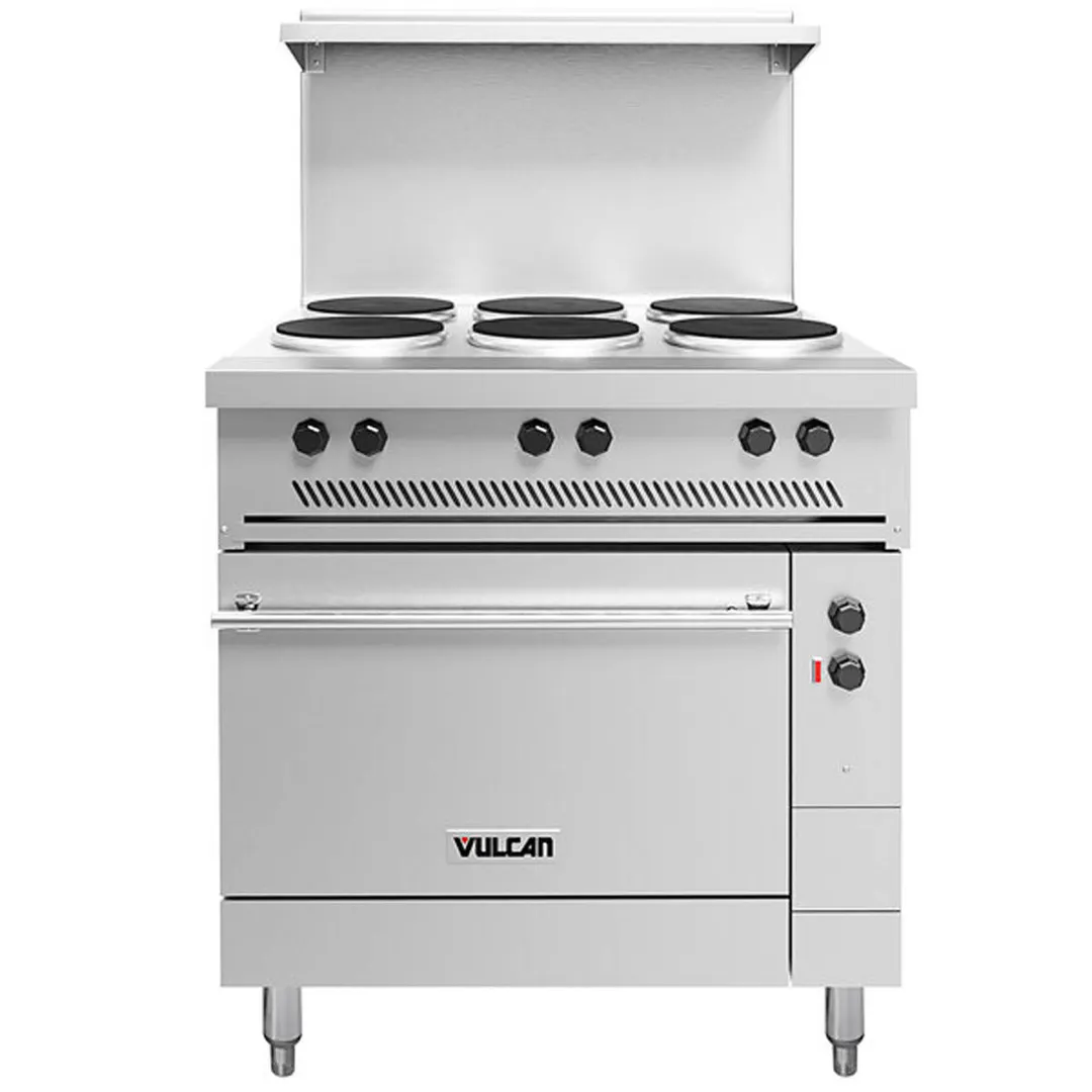 Vulcan EV36S-6FP480 Restaurant Range, Electric, 36", (6) 2.0 Kw French Hotplates