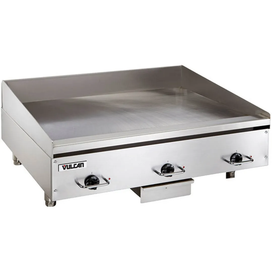 Vulcan HEG36E 36" Countertop Electric Griddle with 36" x 24" Surface, 1/2" Steel Plate, Thermostatic Controls