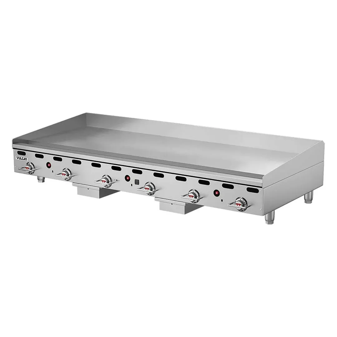 Vulcan MSA72-30 72" Countertop Gas Griddle, Snap-Action Thermostat, 30" Deep, 162.000 BTU