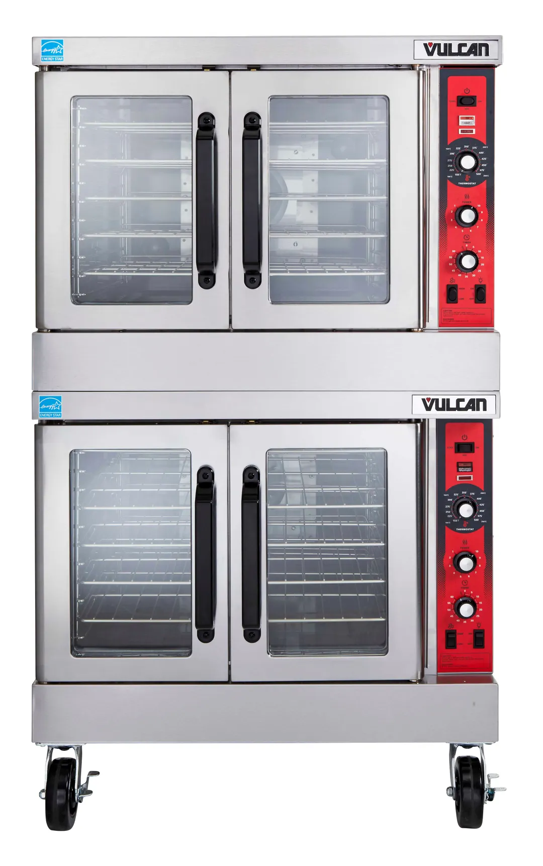 Vulcan SG44 Full Size Gas Convection Oven with Double Deck, Solid State Controls, 120.000 BTU