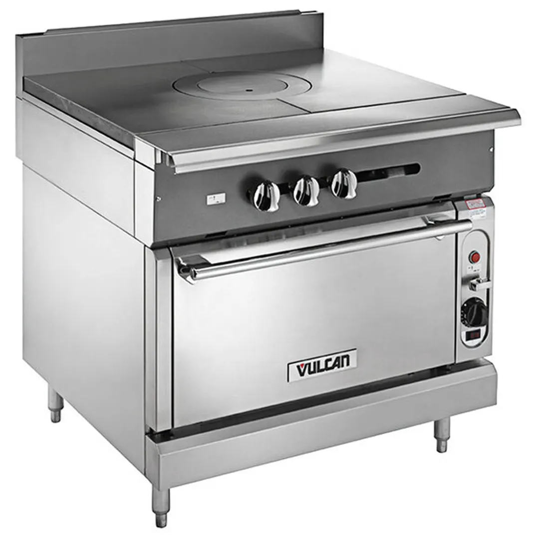 Vulcan V1FT36C 36" Gas Heavy Duty Range w/ (1) French Top, (1) Convection Oven, 77.000 BTU