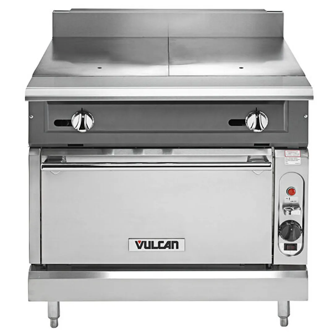 Vulcan V236HC 36" Gas Heavy Duty Range w/ (2) Hot Tops, (1) Convection Oven, 92.000 BTU