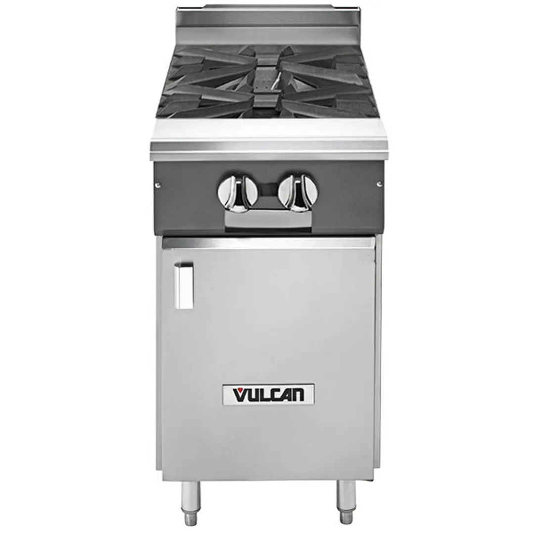 Vulcan V2B12B 12" Gas Heavy Duty Range w/ (2) Open Burners, Cabinet Base, 70.000 BTU
