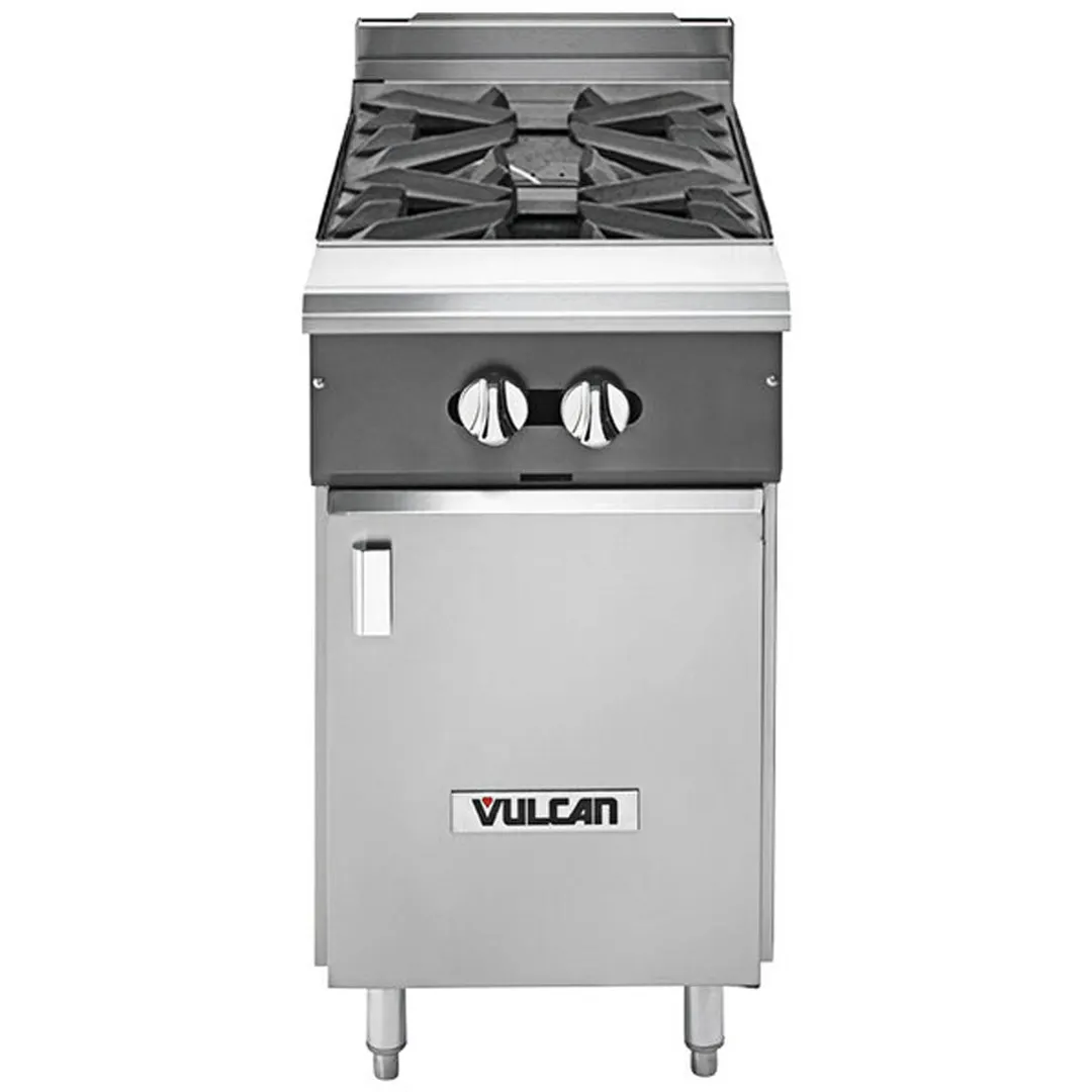 Vulcan V2B18B 18" Gas Heavy Duty Range w/ (2) Open Burners, Cabinet Base, 70.000 BTU