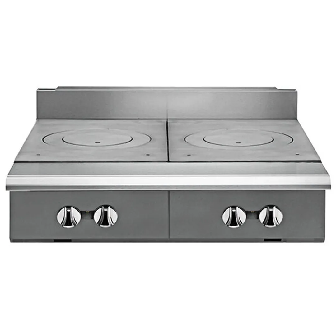 Vulcan V2FT36 36" Gas Heavy Duty Range w/ (2) French Tops, Modular Base, 50.000 BTU