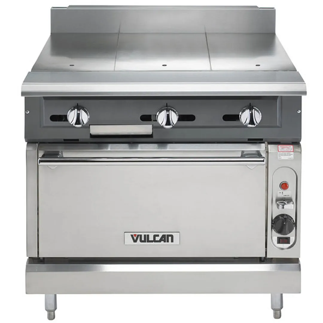 Vulcan V336HS 36" Gas Heavy Duty Range w/ (3) Hot Tops, (1) Standard Oven, 140.000 BTU