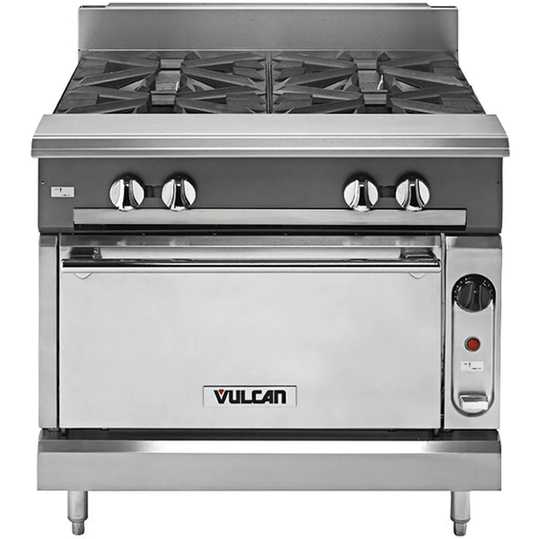 Vulcan V4B36C 36" Gas Heavy Duty Range w/ (4) Open Burners, (1) Convection Oven, 172.000 BTU