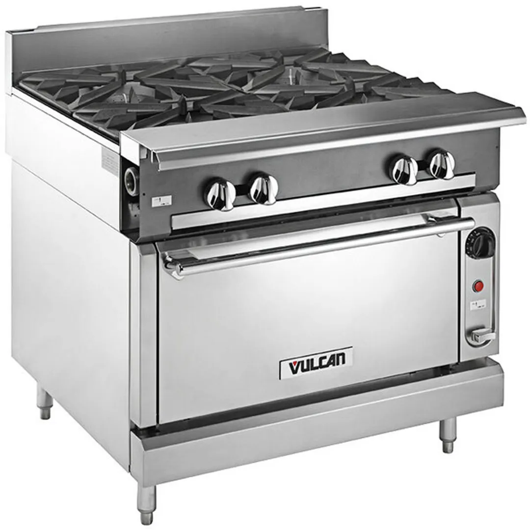 Vulcan V4B36C 36" Gas Heavy Duty Range w/ (4) Open Burners, (1) Convection Oven, 172.000 BTU