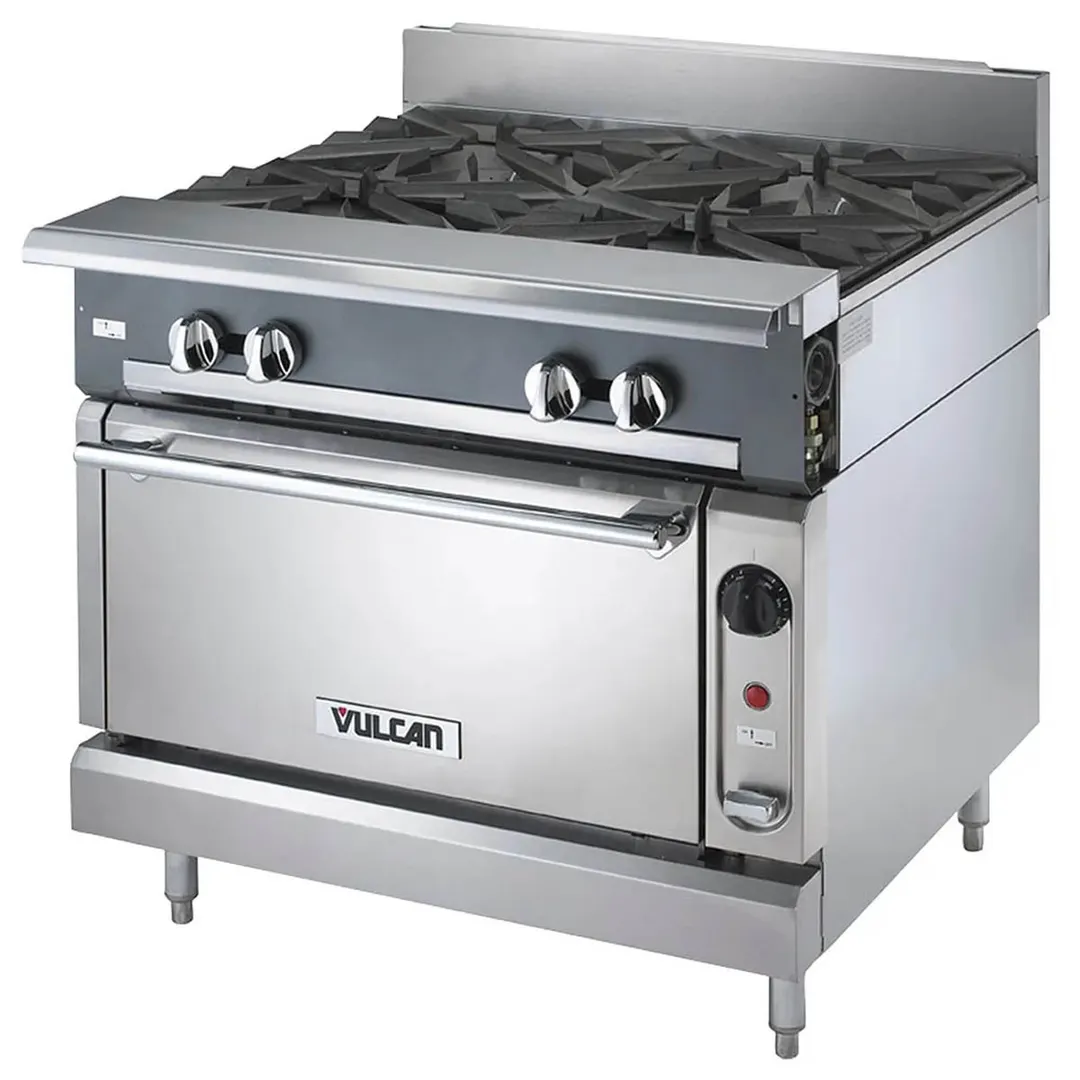 Vulcan V4B36C 36" Gas Heavy Duty Range w/ (4) Open Burners, (1) Convection Oven, 172.000 BTU