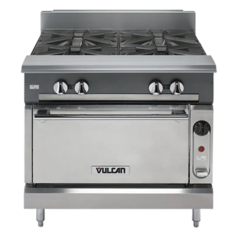 Vulcan V4B36S 36" Gas Heavy Duty Range w/ (4) Open Burners, (1) Standard Oven, 190.000 BTU