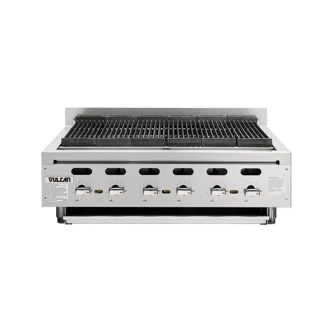 Vulcan VACB36 36" Countertop Heavy Duty Gas Radiant Charbroiler w/ (6) Burners, 102.000 BTU