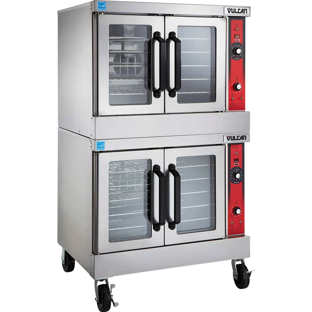 Vulcan VC66ED Full Size Electric Convection Oven with Double Decks, Bakery Depth, Solid State Controls