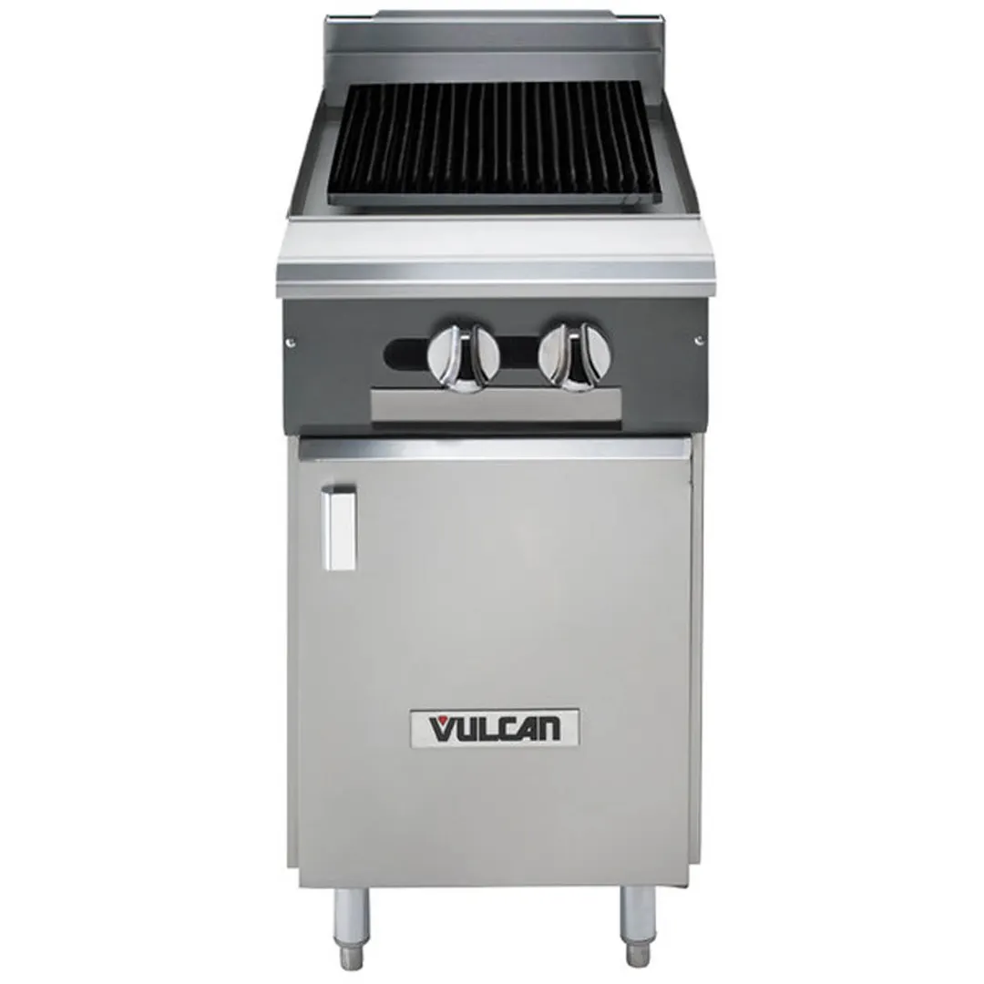 Vulcan VCBB18B 18" Gas Heavy Duty Range w/ 18" Full Charbroiler, (1) Cabinet Base, 49.000 BTU