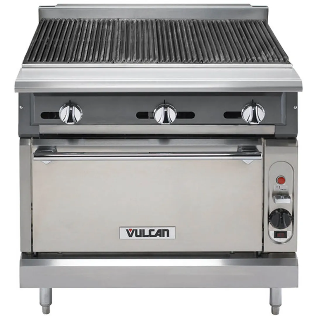 Vulcan VCBB36S 36" Gas Heavy Duty Range w/ 36" Full Charbroiler, (1) Standdard Oven, 149.000 BTU