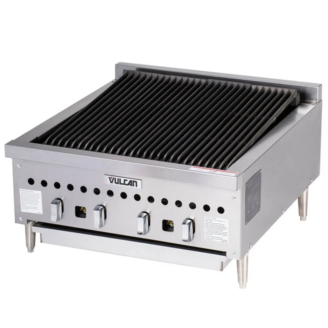 Vulcan VCCB25 25" Low Profile Countertop Gas Radiant Charbroiler w/ (4) Burners, 58.000 BTU