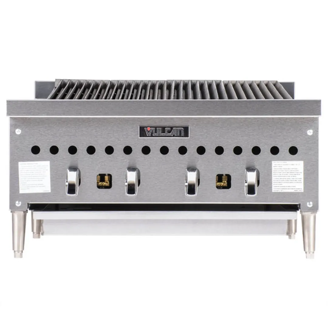 Vulcan VCCB25 25" Low Profile Countertop Gas Radiant Charbroiler w/ (4) Burners, 58.000 BTU